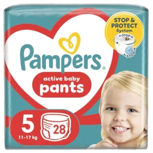 Scutece-chilotel Active Baby Pants Marimea 5  pentru 12-17kg, 28 bucati, Pampers