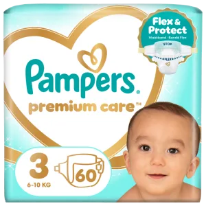 Scutece Premium Care Nr.3 6-10kg, 60 bucati, Pampers