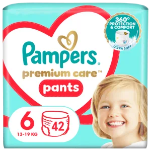Scutece Premium Care Pants Nr.6 pentru 13-19 kg, 42 bucati, Pampers