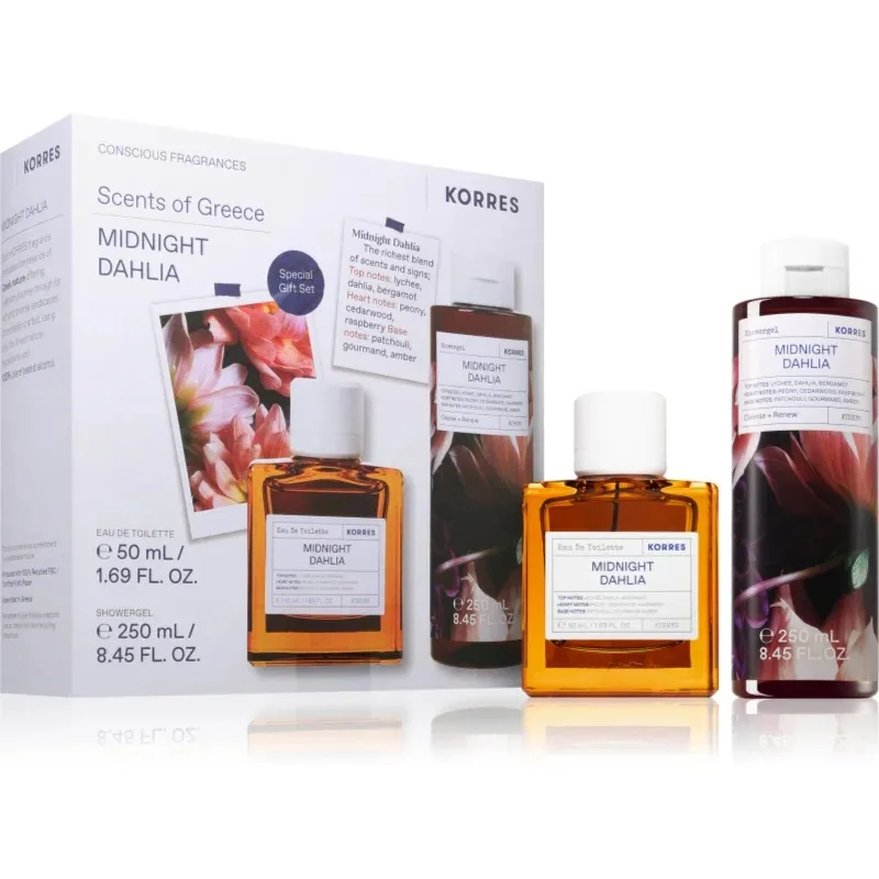 Pachet Midnight Dhalia Apa de toaleta 50ml + Gel de dus 250ml, Korres — preț și oferte