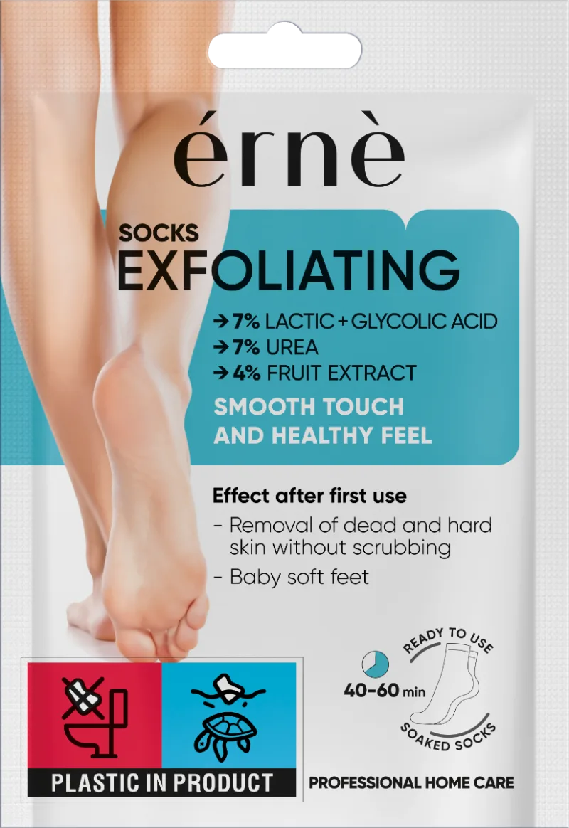 Sosete exfoliante pentru picioare, 2 bucati, Erne — preț și oferte