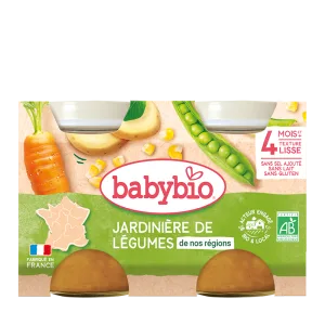 Piure din legume verzi +4 luni Bio, 2 x 130g, BabyBio