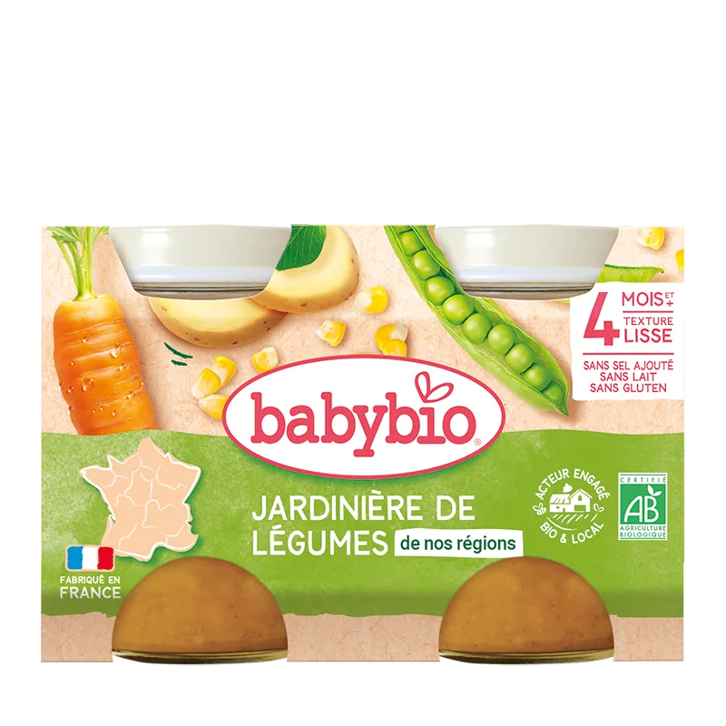 Piure din legume verzi +4 luni Bio, 2 x 130g, BabyBio — preț și oferte