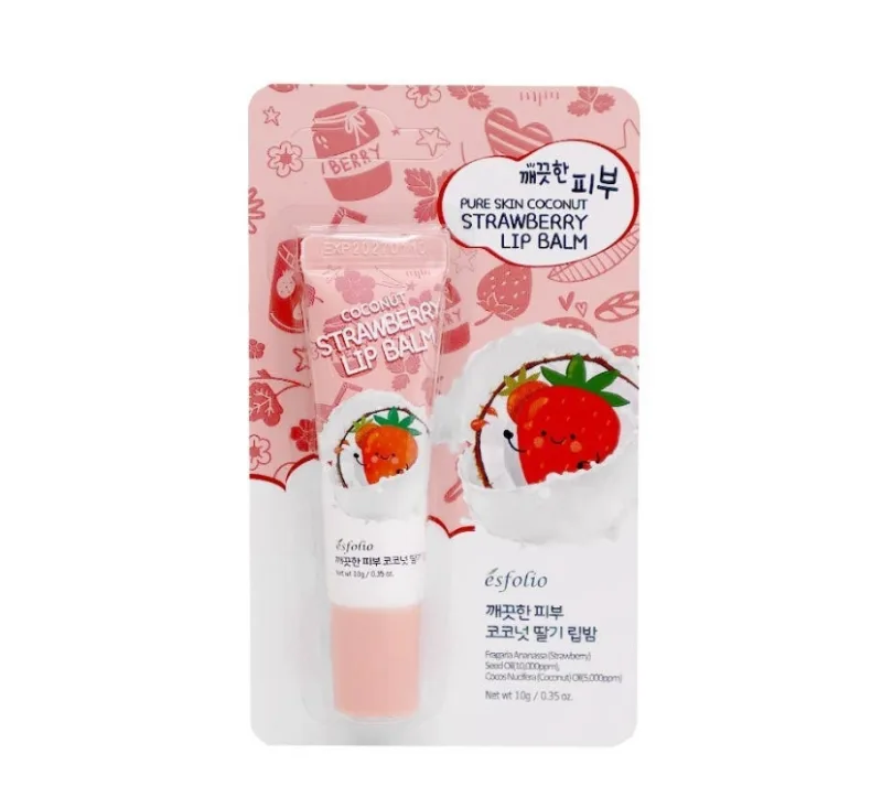 Balsam de buze hidratant cu capsuni Pure Skin, 10g, Esfolio — preț și oferte
