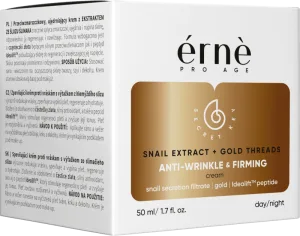 Crema tonifianta zi/noapte de fata antirid cu Mucus de melc si particule aur 24K, 50ml, Erne