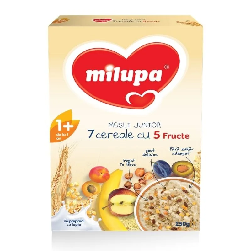 Milupa Cereale junior musli fructe, 250g — preț și oferte
