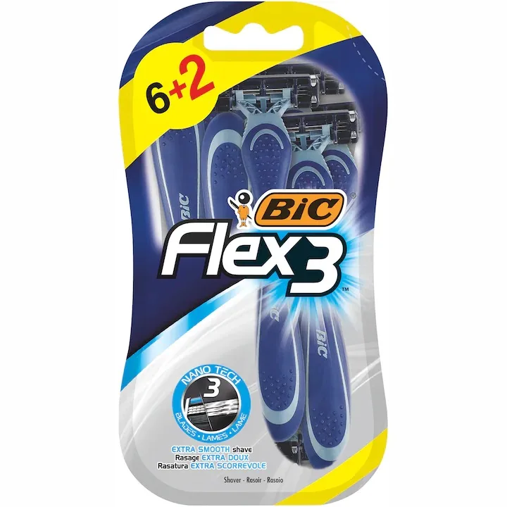 Pachet Aparat de ras Flex 3, 8 bucati, BIC — preț și oferte