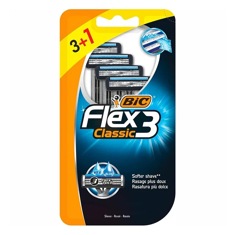 Pachet Aparat de ras Flex 3 Classic, 4 bucati, BIC — preț și oferte
