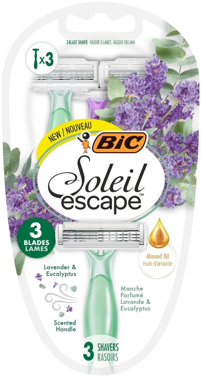 Pachet Aparat de ras Soleil Escape Lavanda si Eucalipt, 3 bucati, BIC — preț și oferte