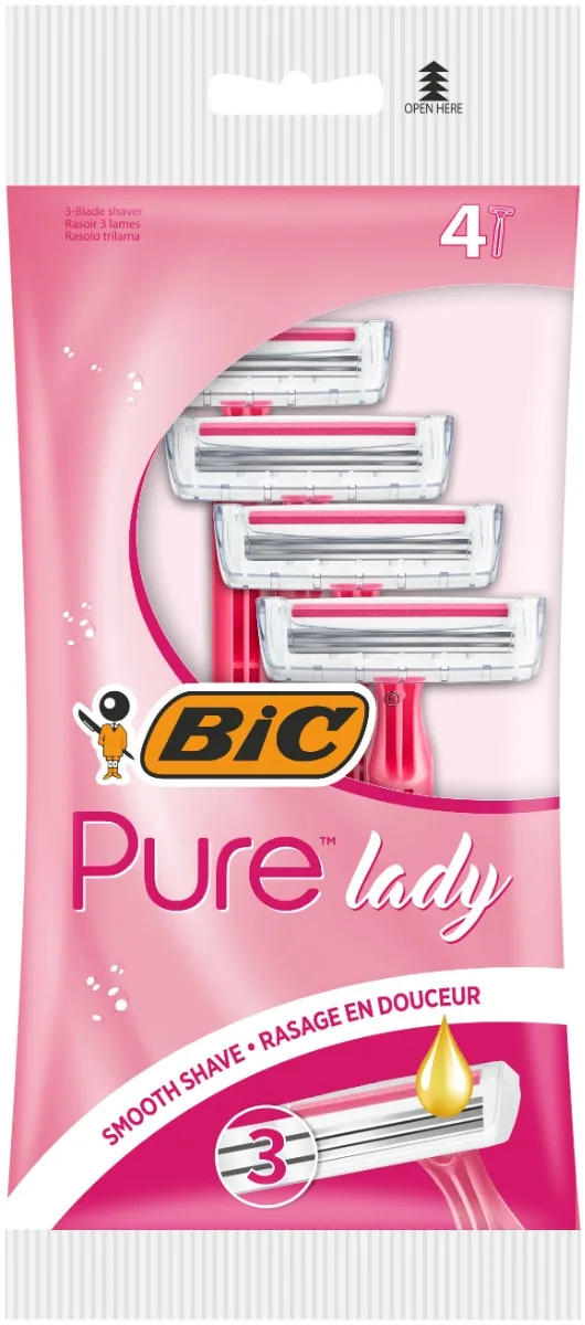 Aparat de ras Pure Lady, 4 bucati, BIC — preț și oferte