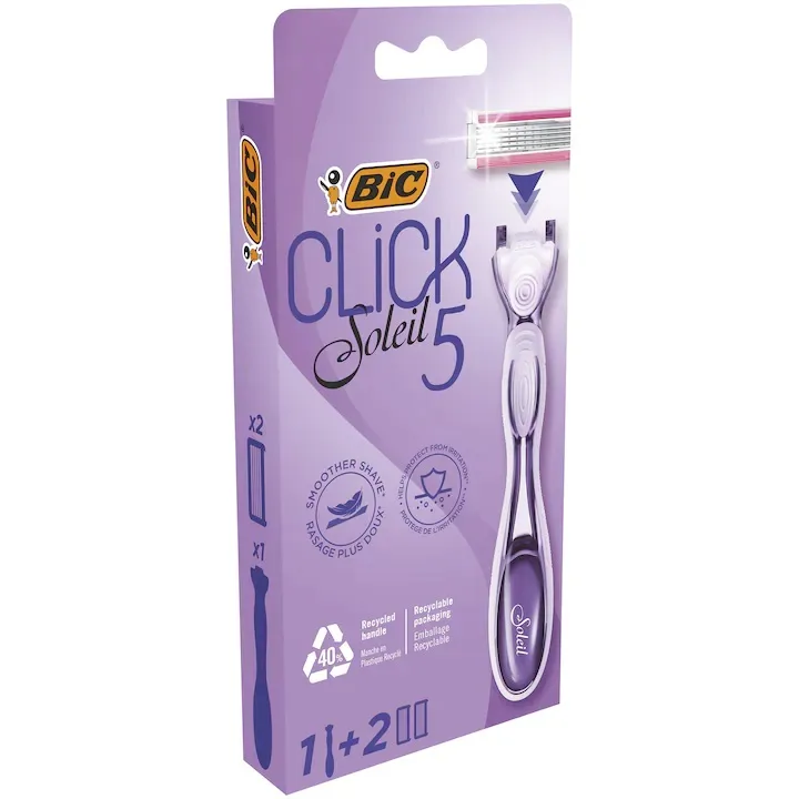 Pachet Aparat de ras Hybrid Soleil Click + Rezerve 2 bucati, BIC — preț și oferte