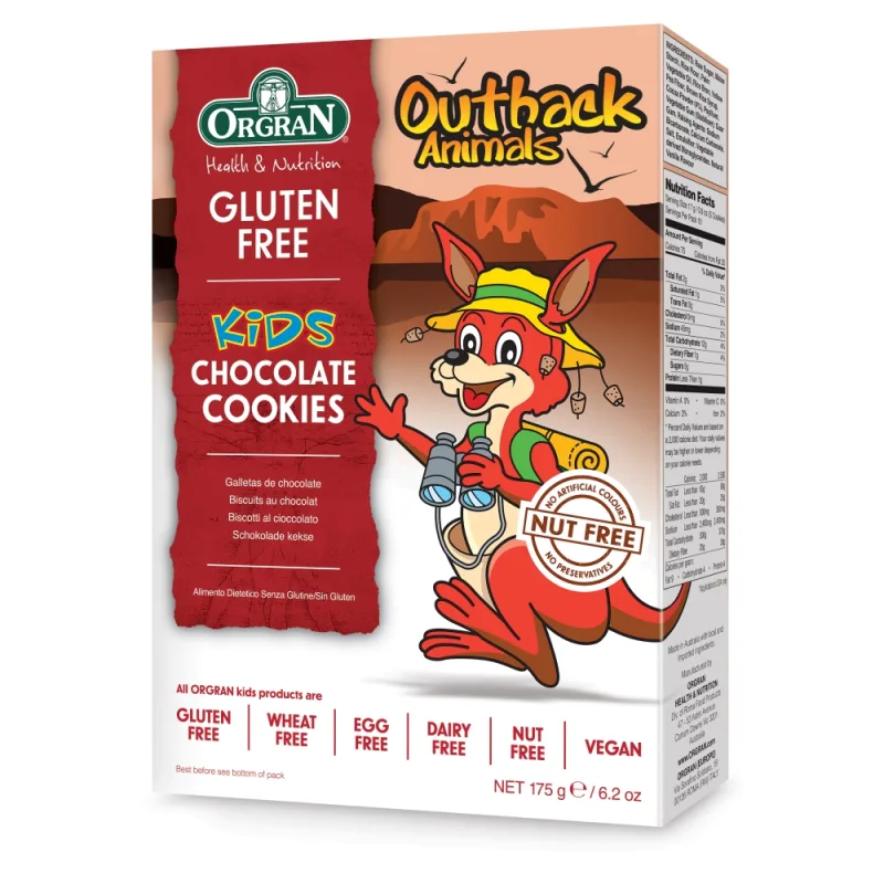 Fursecuri de ciocolata animalute fara gluten, 175g, Orgran — preț și oferte