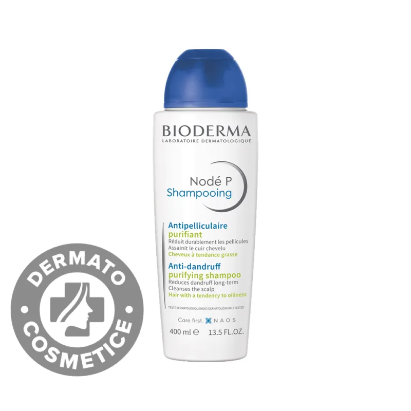 Sampon purificator anti-matreata pentru par cu tendinta de ingrasare Node P, 400ml, Bioderma — preț și oferte