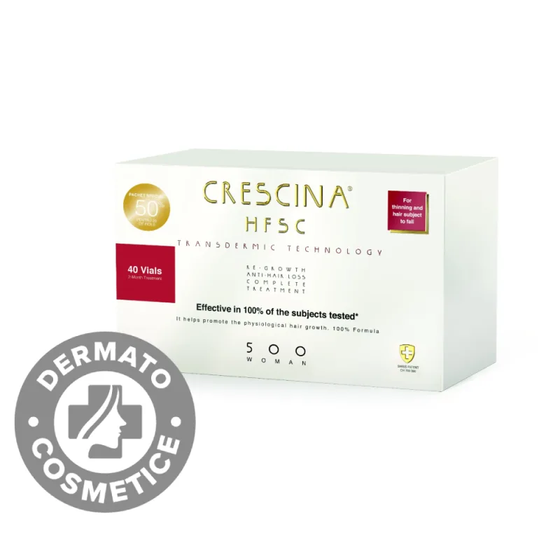 HFSC Transdermic Complete Treatment 500 Woman, 20 + 20 fiole, Crescina Labo — preț și oferte