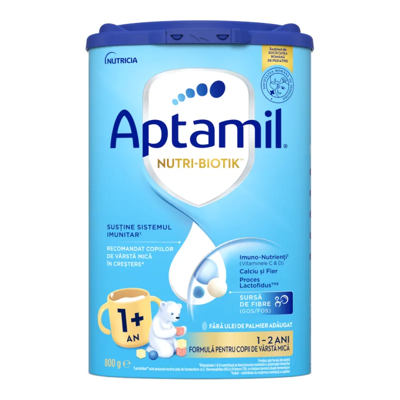 Formula de lapte praf Nutri Biotik 1+, 1-2 ani, 800 g, Aptamil — preț și oferte