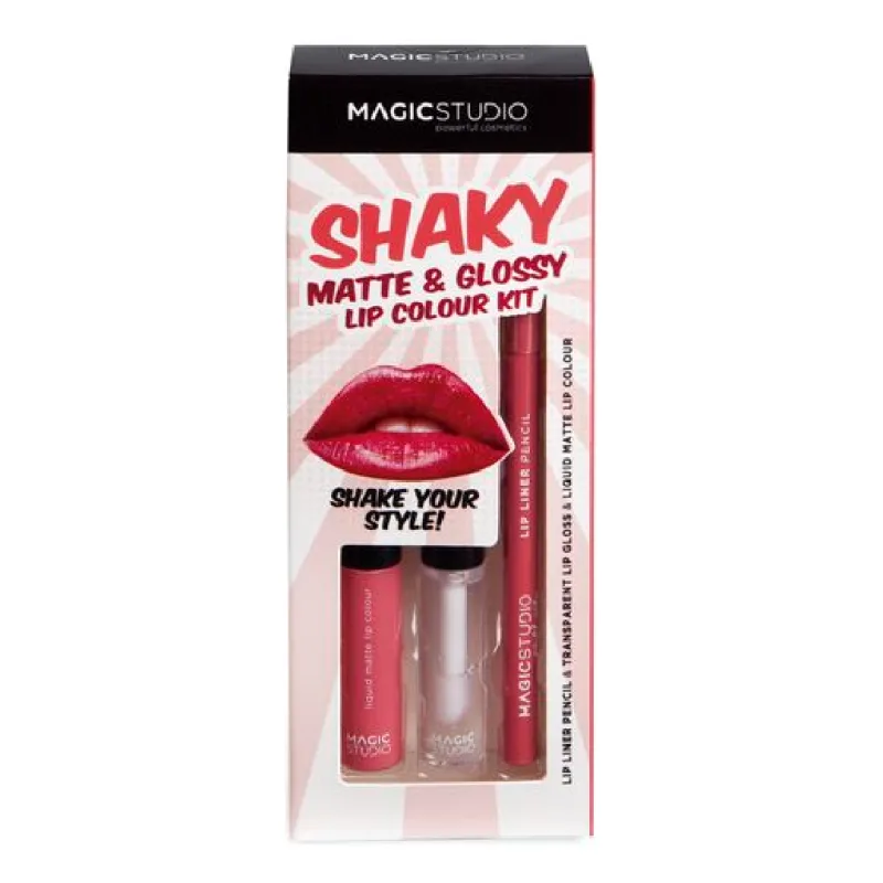 Set pentru buze Ruj + Luciu + Creion Shaky Matte & Glossy, 1 bucata, Magic Studio — preț și oferte