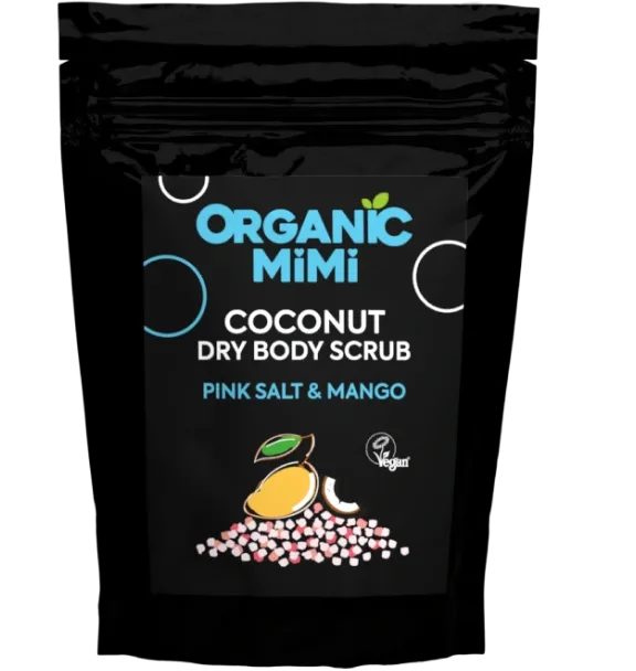 Scrub de corp cu sare roz si aroma de mango si cocos, 150g, Organic Mimi — preț și oferte