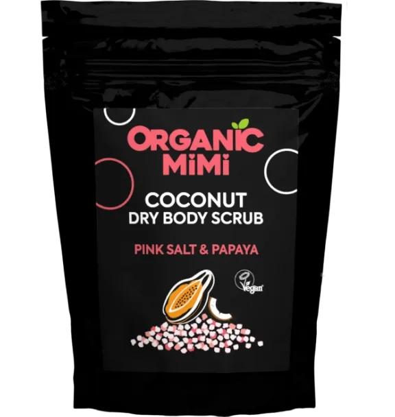 Scrub de corp cu sare roz si papaya & cocos, 150g, Organic Mimi — preț și oferte
