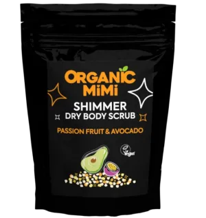 Scrub de corp stralucitor cu fructul pasiunii si avocado, 150g, Organic Mimi