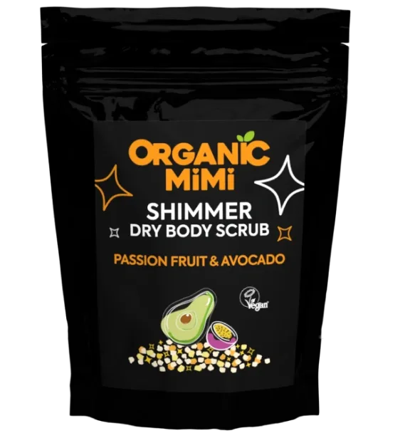 Scrub de corp stralucitor cu fructul pasiunii si avocado, 150g, Organic Mimi — preț și oferte