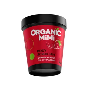 Scrub de corp tip gem cu aroma de migdale si capsuni, 250g, Organic Mimi