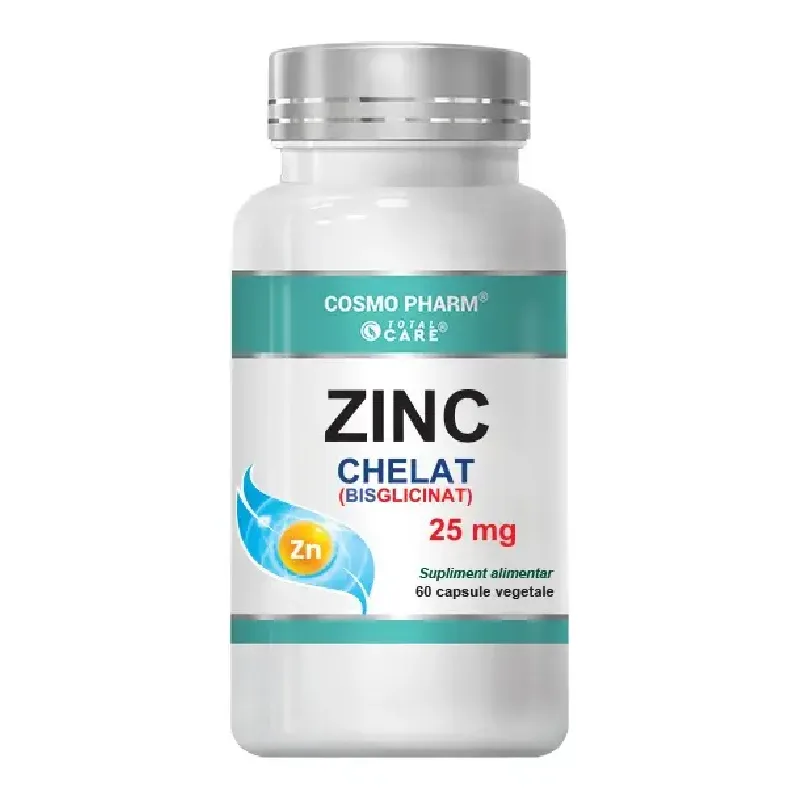 Zinc Bisglicinat (chelat), 25 mg, 60 capsule vegetale, Cosmo Pharm — preț și oferte