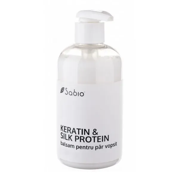 Balsam cu keratina si proteina de matase pentru par vopsit, 300ml, Sabio — preț și oferte
