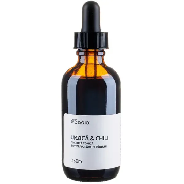 Tinctura tonica impotriva caderii parului cu Urzica si Chili, 60ml, Sabio — preț și oferte