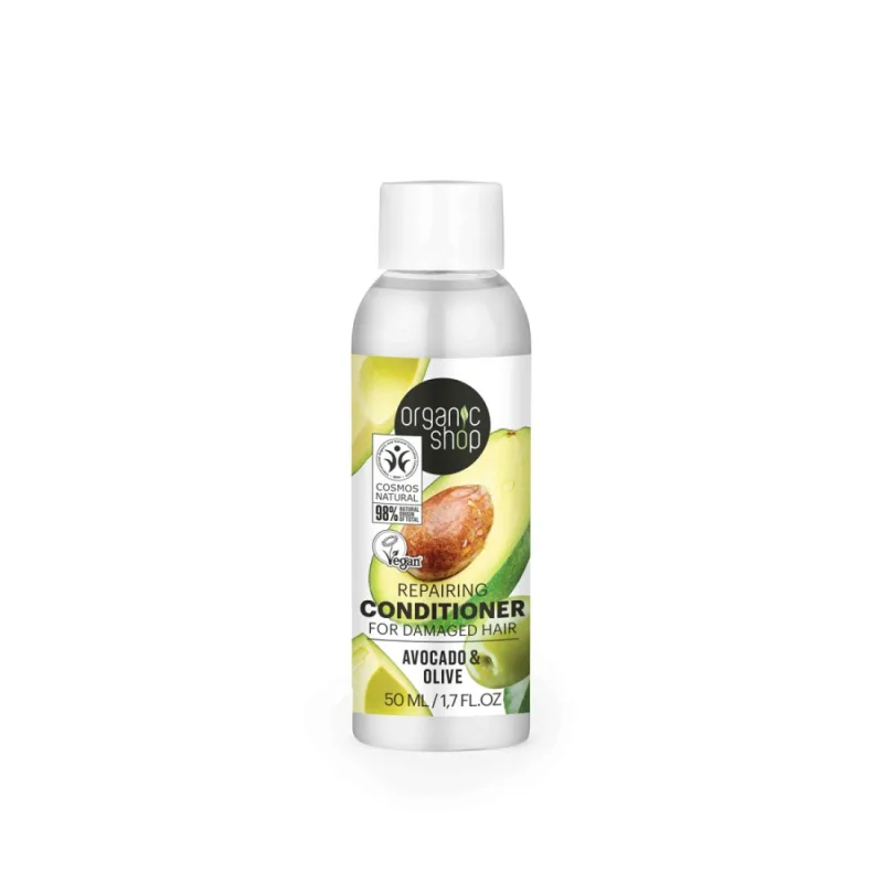 Balsam pentru par degradat cu avocado si ulei de masline, 50ml, Organic Shop — preț și oferte
