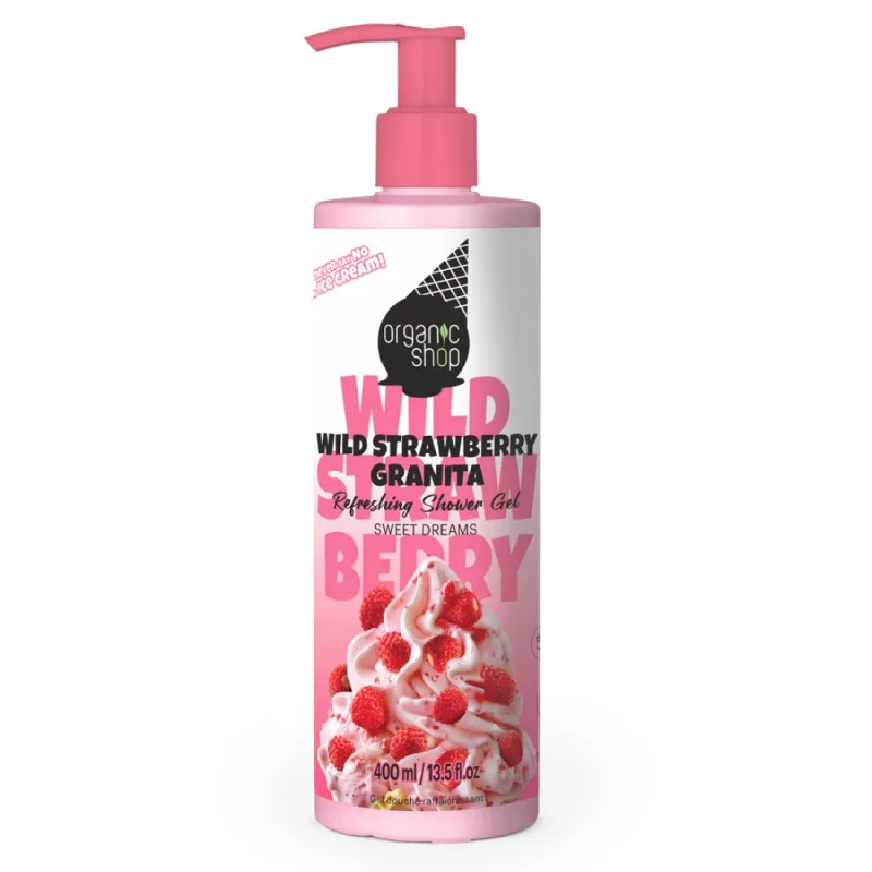 Gel de dus revigorant Wild Strawberry, 400ml, Organic Shop — preț și oferte