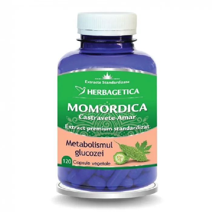 Extract de castravete amar Momordica, 120 capsule, Herbagetica — preț și oferte