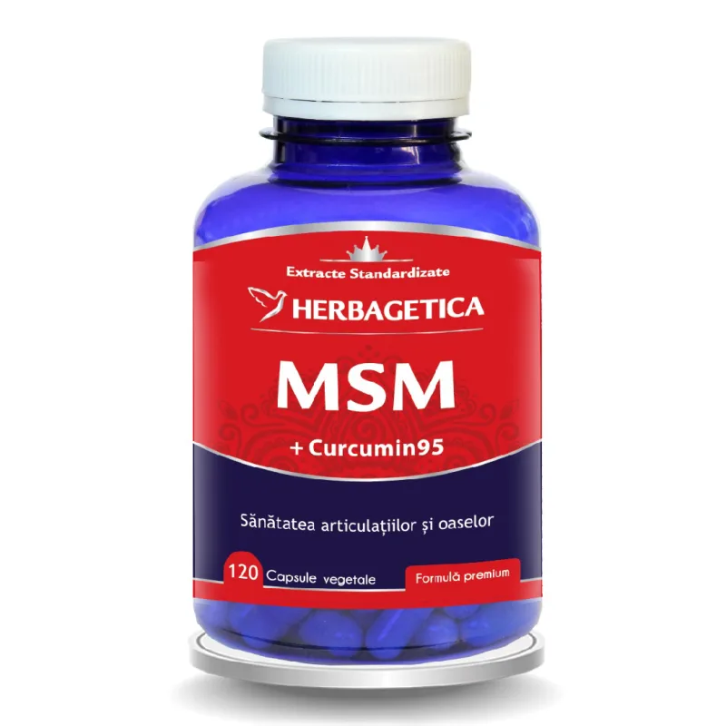 MSM + Curcumin95, 120 capsule, Herbagetica — preț și oferte