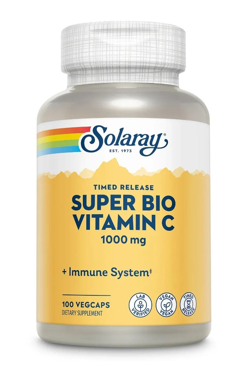 Super Bio Vitamina C 1000mg Solaray, 100 capsule vegetale, Secom — preț și oferte