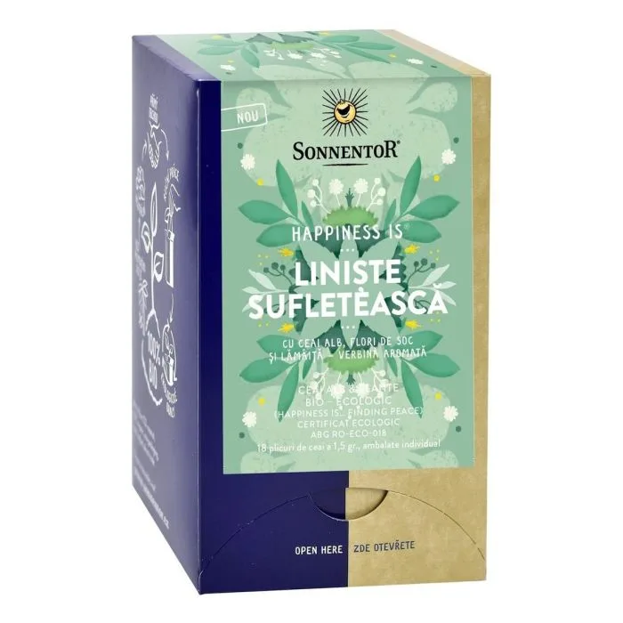 Ceai Bio Happiness Liniste Sufleteasca, 18 plicuri,  Sonnentor — preț și oferte