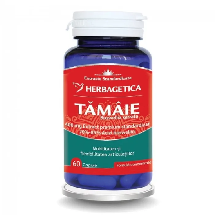 Tamaie Boswellia Serata, 60 capsule, Herbagetica — preț și oferte