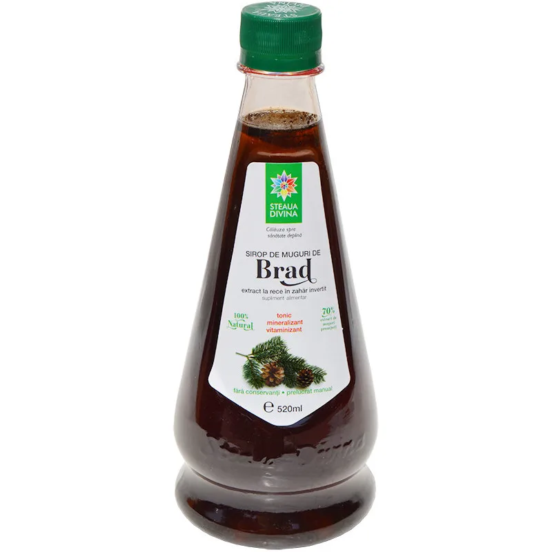 Sirop natural cu muguri de brad presat la rece, 520ml, Steaua Divina — preț și oferte