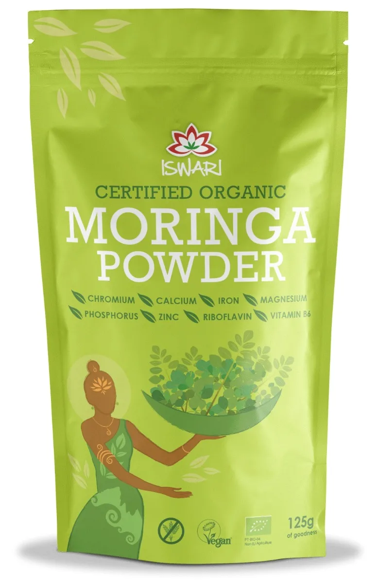 Moringa bio sub forma de pulbere, 125g, Iswari — preț și oferte