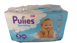 Scutece Sensitive Junior Marimea 5 pentru 11-15kg, 48 bucati, Pufies