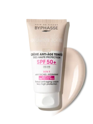 Crema antirid cu protectie solara SPF50+ Tinted Light, 50ml, Byphasse