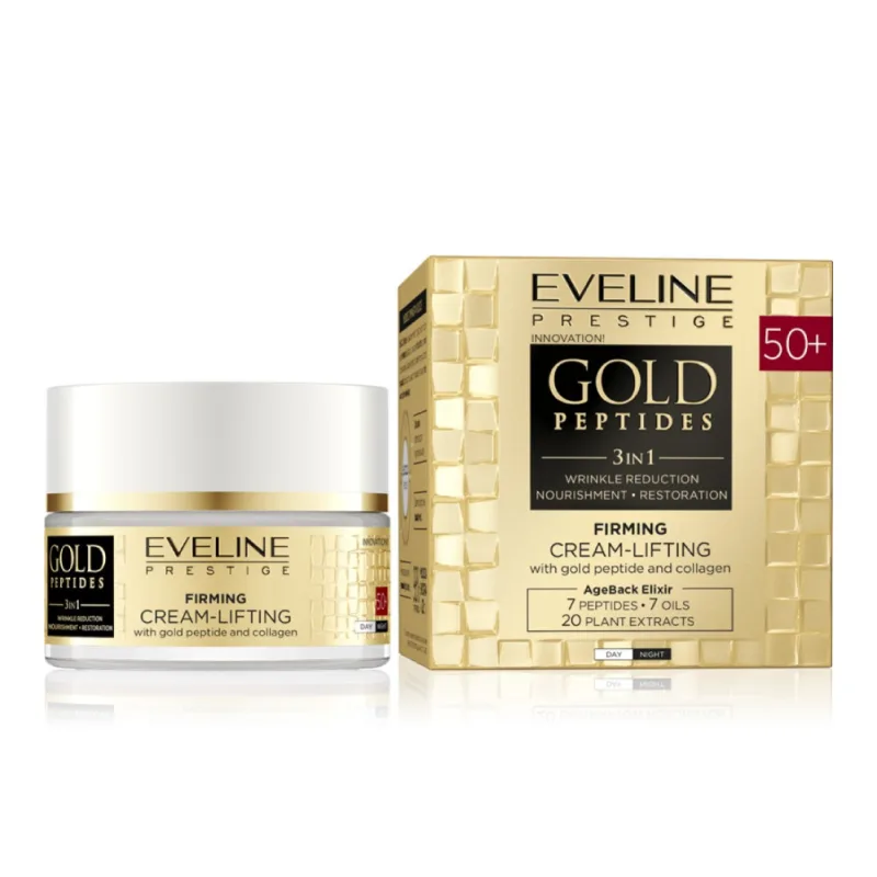 Crema pentru fata anti-rid 50+ cu peptide, 50ml, Eveline Cosmetics — preț și oferte