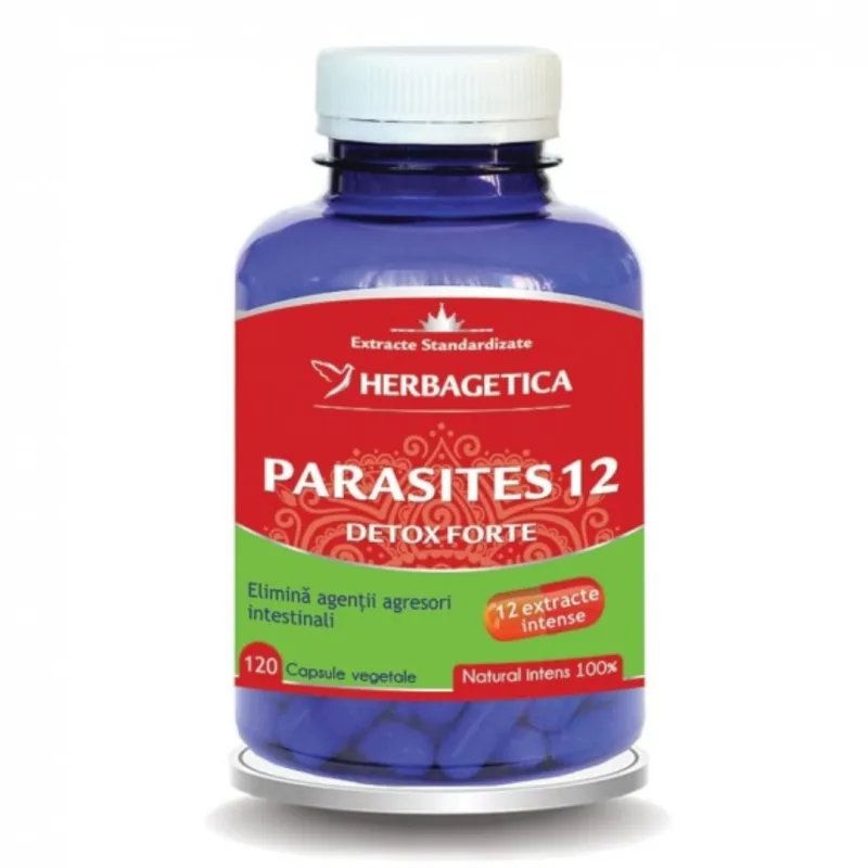 Parasites 12 Detox Forte, 120 capsule, Herbagetica — preț și oferte