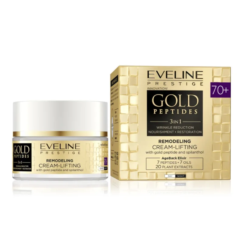 Crema pentru fata anti-rid 70+ regeneranta cu peptide pentru efect de lifting, 50ml, Eveline Cosmetics — preț și oferte