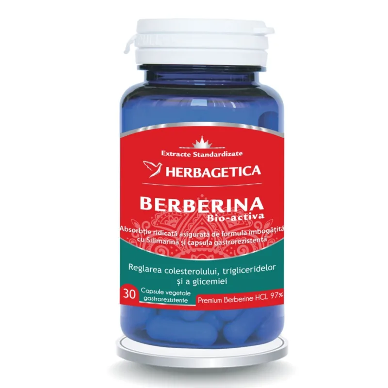 Berberina bio-activa, 30 capsule, Herbagetica — preț și oferte