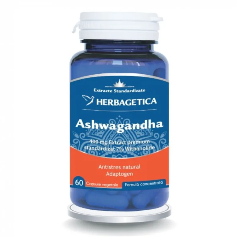 Ashwagandha, 60 capsule, Herbagetica — preț și oferte