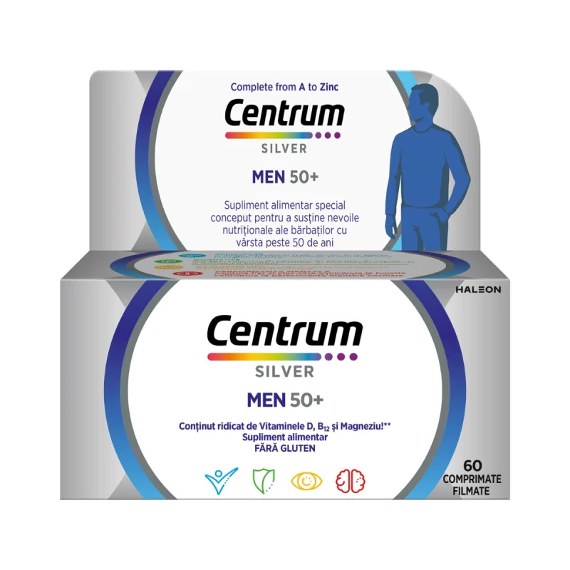 Centrum Silver 50+ pentru barbati, 60 comprimate, Haleon — preț și oferte