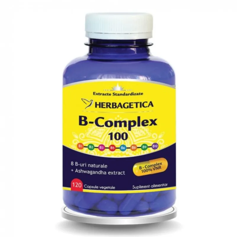 B Complex 100, 120 capsule, Herbagetica — preț și oferte