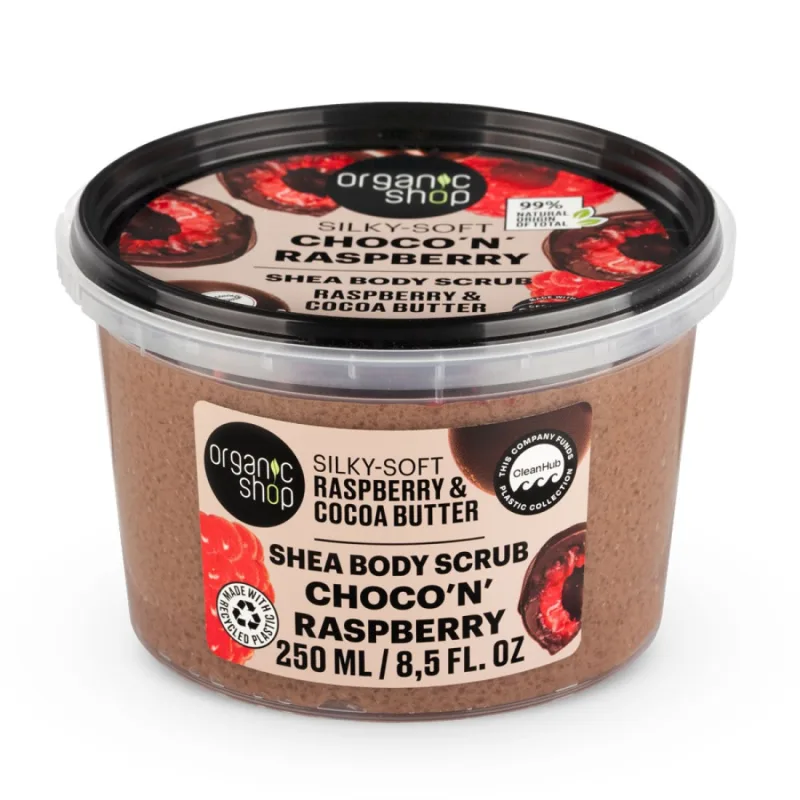 Scrub de corp Choco'n'Raspberry Silky Soft, 250ml, Organic Shop — preț și oferte