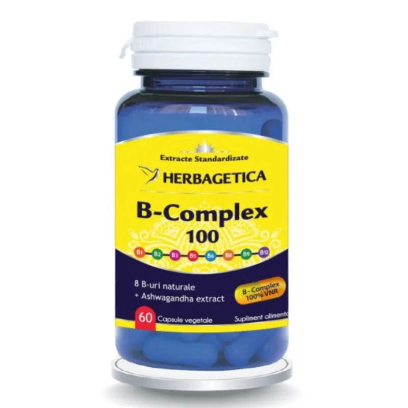 B Complex 100, 60 capsule, Herbagetica — preț și oferte