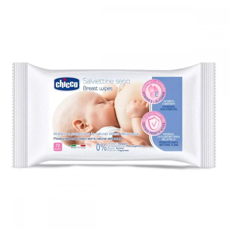 Servetele umede pentru igiena sanului 0 luni+, 72 bucati, Chicco — preț și oferte