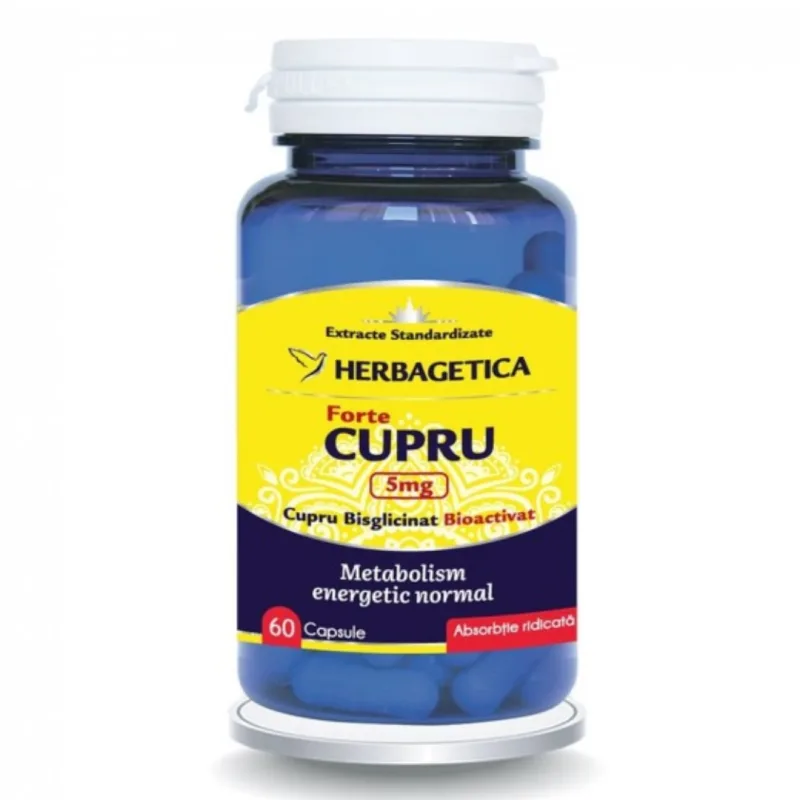 Cupru Forte 5mg, 60 capsule, Herbagetica — preț și oferte